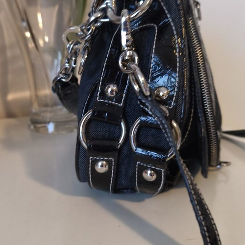Guess shoulder and crossbody bag used, black and blue denim