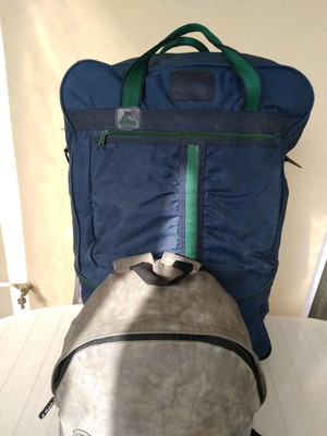 Travel sacks used, set of 2 with wheels and double bottom