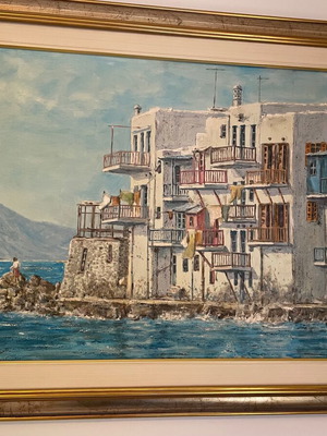 Painting by painter Paisis like new with luxury frame 110x80cm
