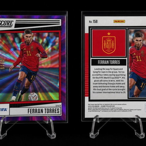 Ferran Torres Panini Score Purple Galaxy Numbered /15
