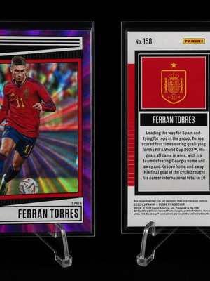 Ferran Torres Panini Score Purple Galaxy Numbered /15