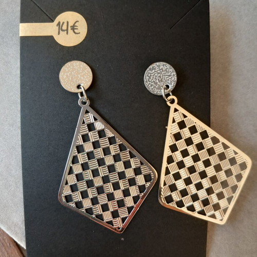 Stainless steel earrings new, 6cm, silver color