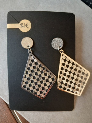 Stainless steel earrings new, 6cm, silver color