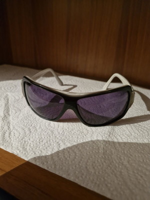 Sunglasses used, black and purple
