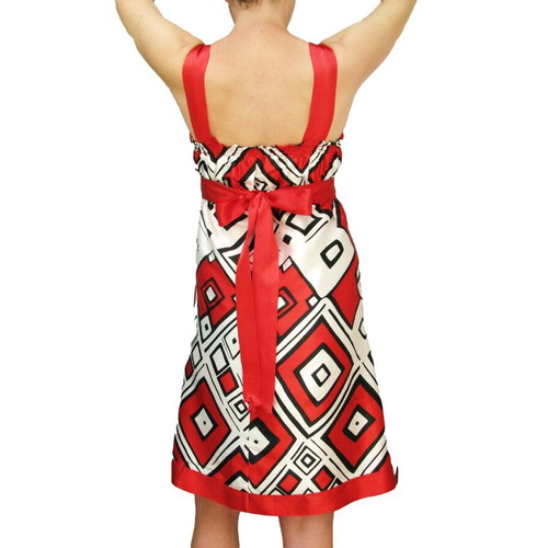 Midi Satin Dress like new, red and white, size M
