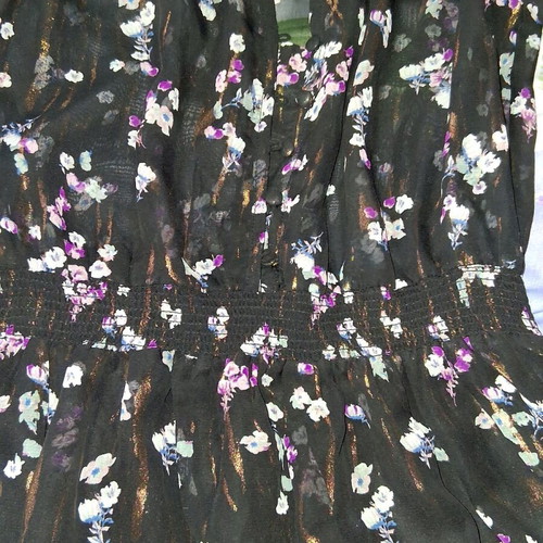Ovs dress new long black floral polyester