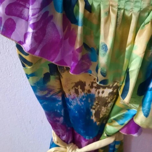 Satin dress like new, multicolor, size L