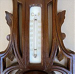  Βαρόμετρο - Θερμόμετρο, επιτοίχιο, ξυλόγλυπτο, ολλανδέζικο, περίπου ενός αιώνα.