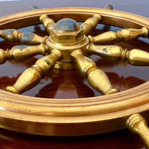Nautical ship wheel used, decorative brass 20 cm
