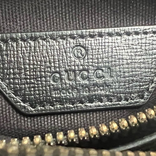 Gucci GG Supreme Monogram Textured Calfskin Retro Interlocking G Belt Bag black