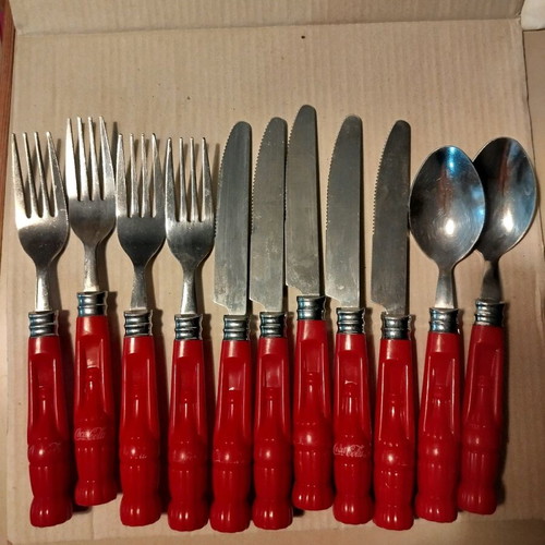 Coca Cola collectible cutlery used, set of 11 pieces