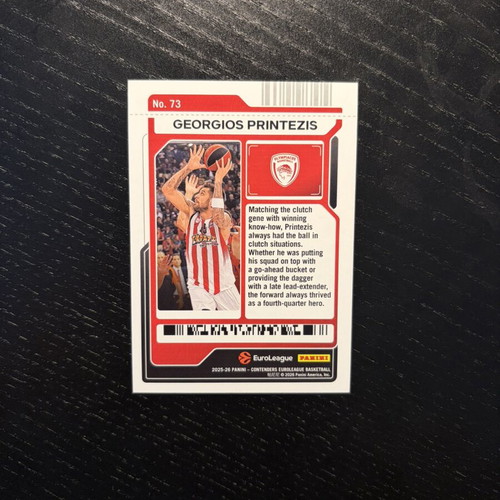 2025-26 Panini Contenders Georgios Printezis /99 basketball card