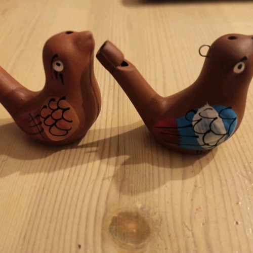 Lalitsa whistles new, pack of 2, clay bird design