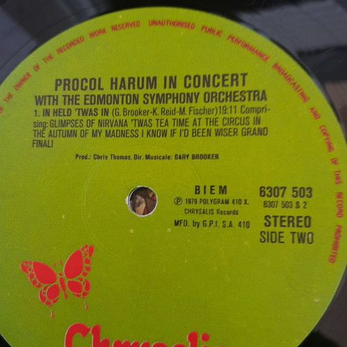 Procol Harum In Concert With The Edmonton Symphony Orchestra LP used