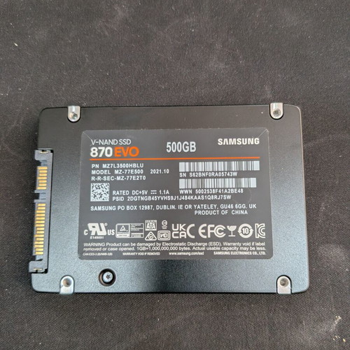Samsung 870 Evo 500GB SSD used from corporate PC