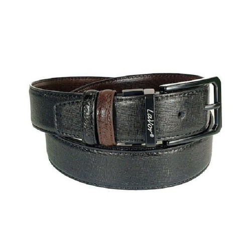 Lavor leather belt double-sided black brown new