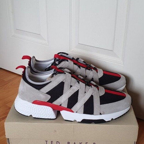 Ted Baker Athletic Lace Up Sneakers London like new, size 44, grey-red-blue