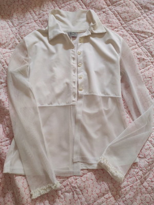 Just Perfect shirt used with tulle sleeves and waist, size S