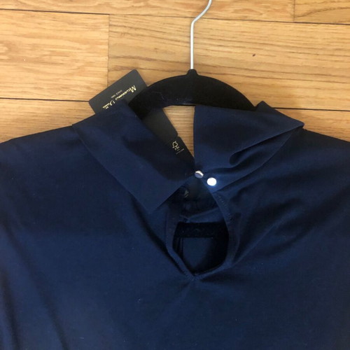 Massimo Dutti women's sleeveless top L new, dark blue with gold buttons