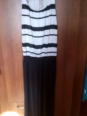 One-piece jumpsuit like new, black and white, sizes M and L