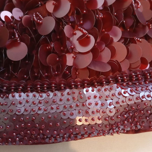Lei di Lancetti vintage evening shoulder bag, burgundy with sequins