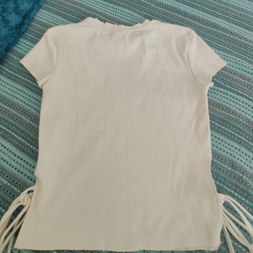 Cream Coquette Y2K top with bow design and side laces, like new