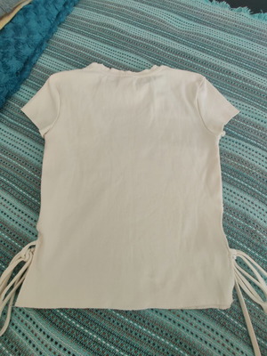 Cream Coquette Y2K top with bow design and side laces, like new