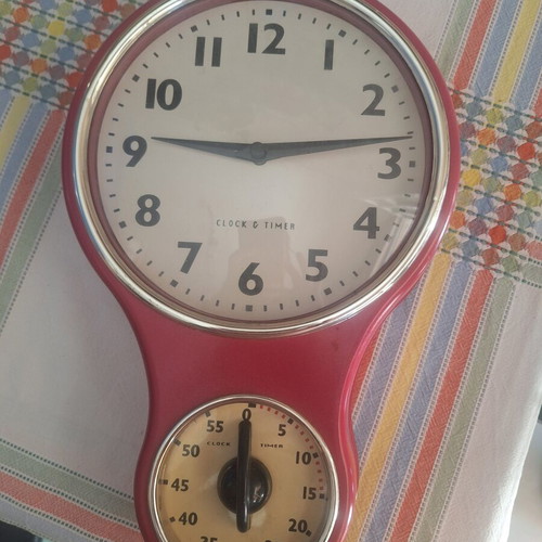 Kitchen clock with timer used, analog wall clock