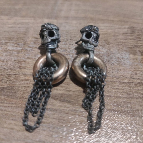 Earrings used with skull design
