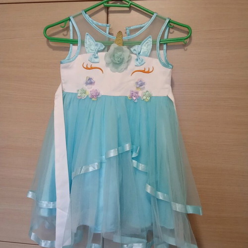 Unicorn carnival costume blue 4-5 years like new