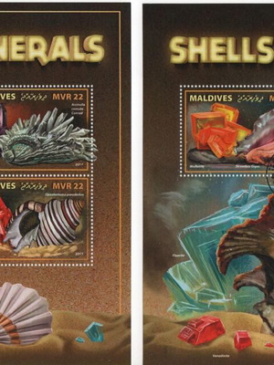 Maldives 2022 Shells and Minerals Stamps mint condition