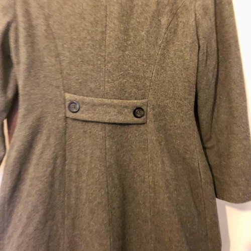 Long mid-length coat with fur like new, black and gray