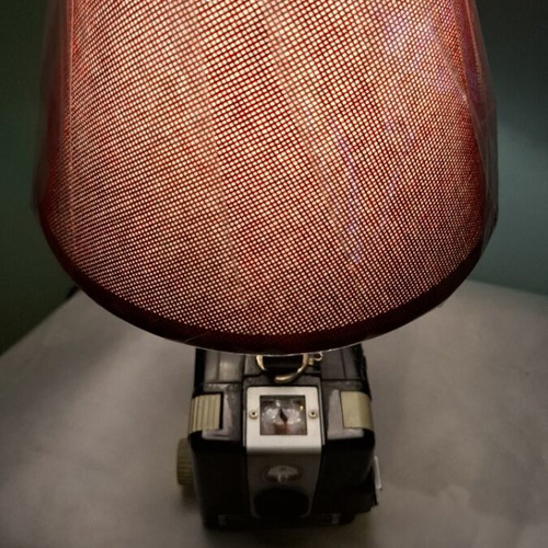 Handmade lamp from vintage Kodak Brownie Hawkeye camera