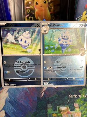 N’s Vanillite and Vanillish Pokeball Reverse bundle Pokemon card new