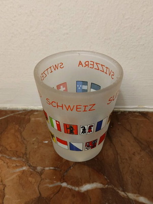 Swiss souvenir shot glass 6cm unused