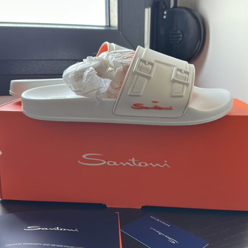 Santoni slippers new, white, sizes 39-40, unisex