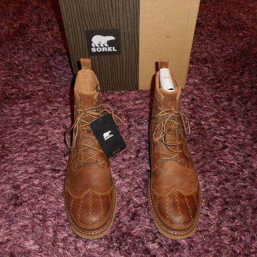 Sorel Madson Wingtip Boot brown casual shoe new, size 43