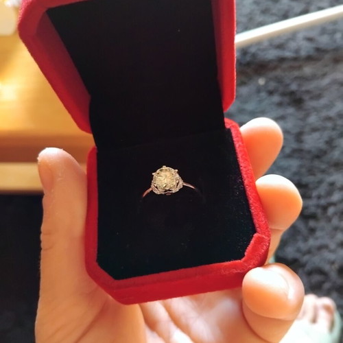 Moissanite ring 1ct with zirconia stones, size 5, new silver