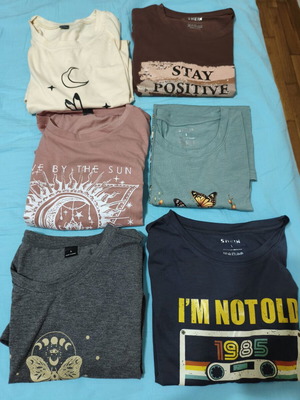 Shein T-shirts pack of 6 Large new, multicolor