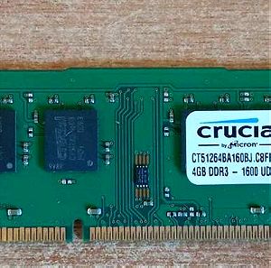 RAM CRUCIAL CT51264BA160BJ 4GB DDR3 1600MHZ PC3-12800