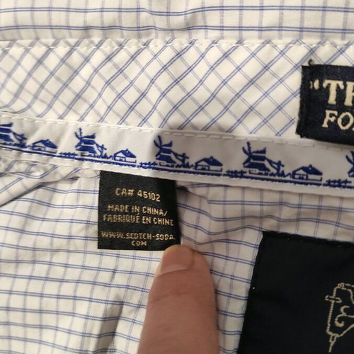 Scotch & Soda shirt for cufflinks like new, blue and white checkered