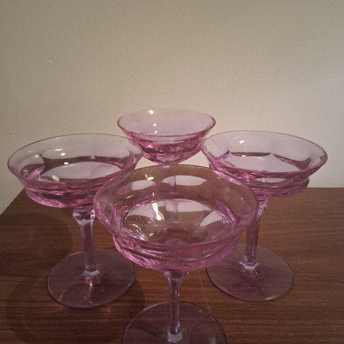 Moser Alexandrite Glass Set of 4 Crystal Glasses like new