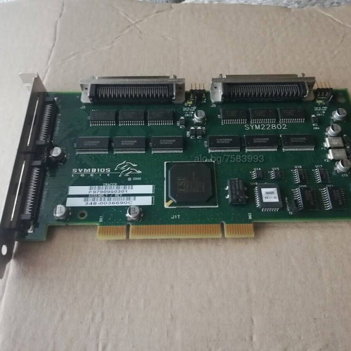 LSI Symbios Logic Dual Channel SCSI Controller Card SYM22802 PCI used