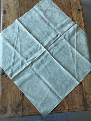 Linen towel used, gray olive color, 58x58 cm