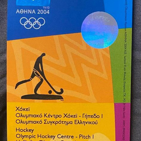 Olympic Games Athens 2004 Ticket new, Field Hockey