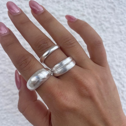 Silver 925 3 Piece Ring Set New