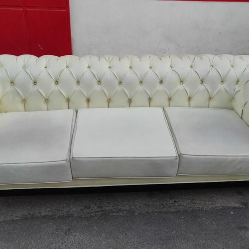 Sofa white used, length 2.26m, height 72cm, width 90cm