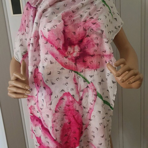 Armani Jeans beach scarf or pareo used, 100% viscose