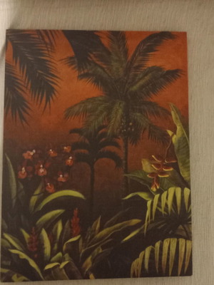 Decorative canvas painting tropical forest, like new, 35×46 cm