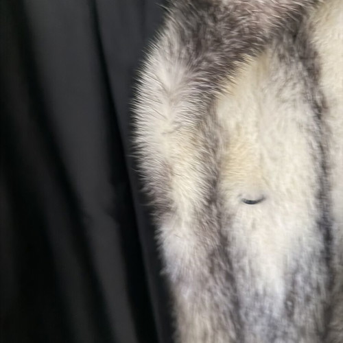 Mink fur coat like new, white and black, length 1.20m